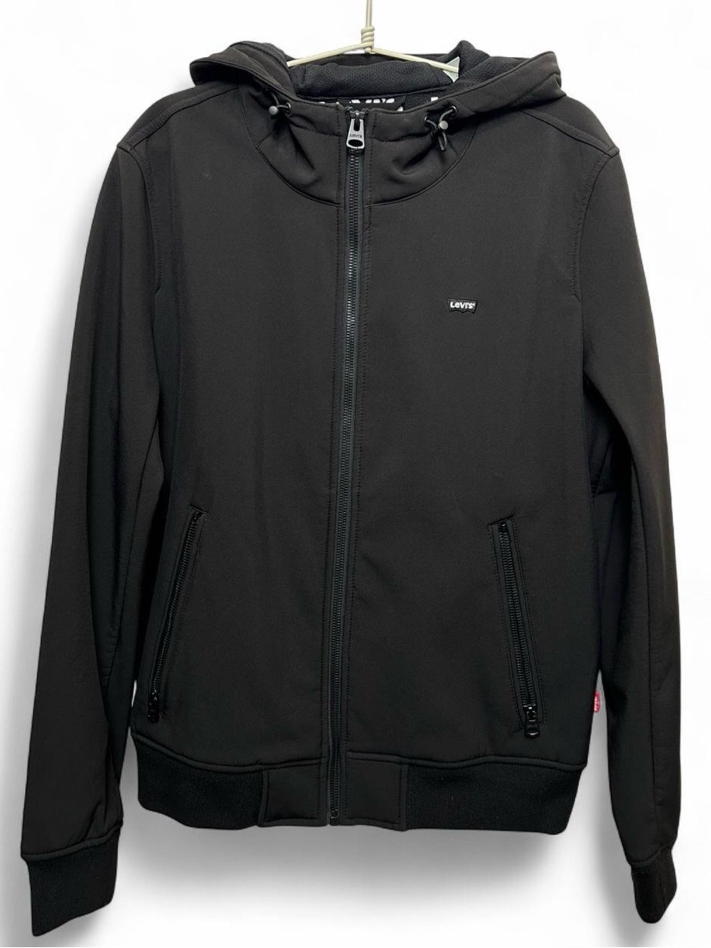 Levi's Softshell Black Hooded Bomber Jacket S Water Resistant